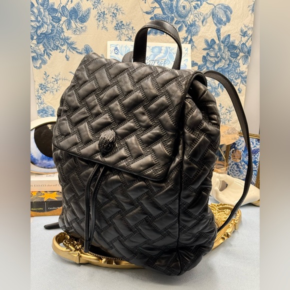 ? KURT GEIGER LONDON ? NWOT Kensington Drench Backpack, Black Quilted Leather